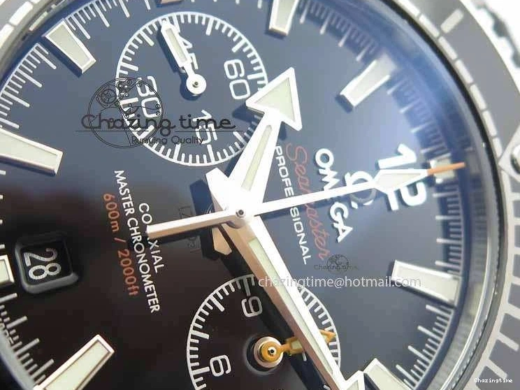 0217 Tailored Planet Ocean Master Chronometer SS OM 1:1 Best Edition Black Dial On Leather Strap A 8173